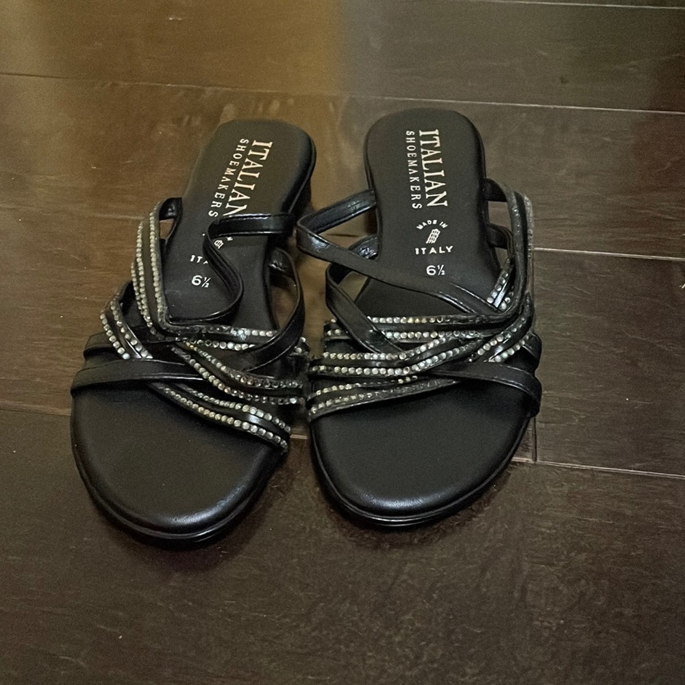 Black and silver sandals